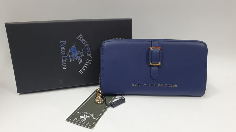 Portafoglio donna di beverly hills polo club bh-3255 blu/ oro/ bianco