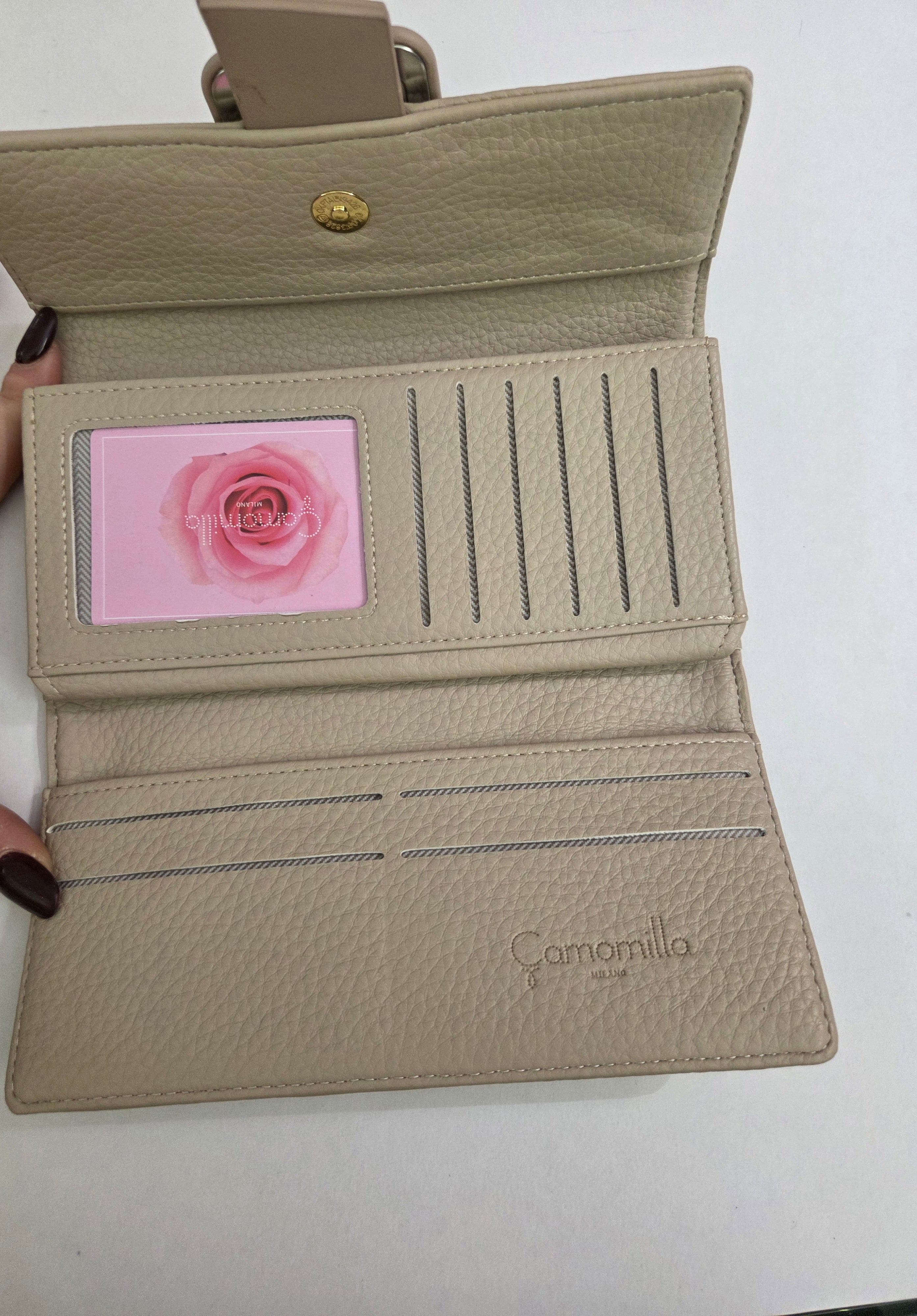 Portafoglio patta L Tess di camomilla Milano nero/ tortora/ rosa / beige/ verde