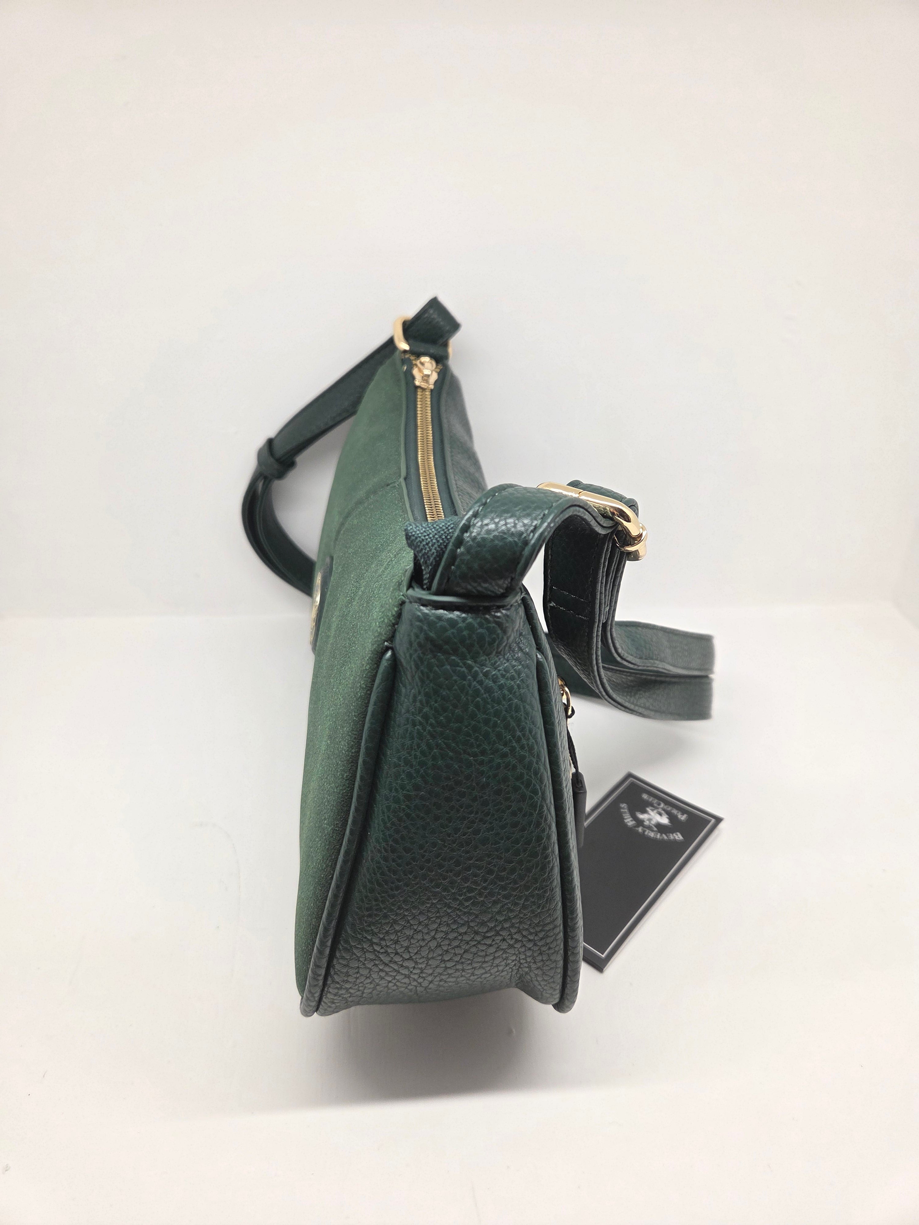 borsa donna beverly hills polo club bh-4324 dark brown/ verde