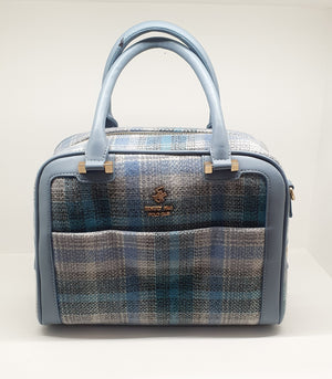 Borsa donna beverly hills polo club bh-4250 azzurro/ cuoio