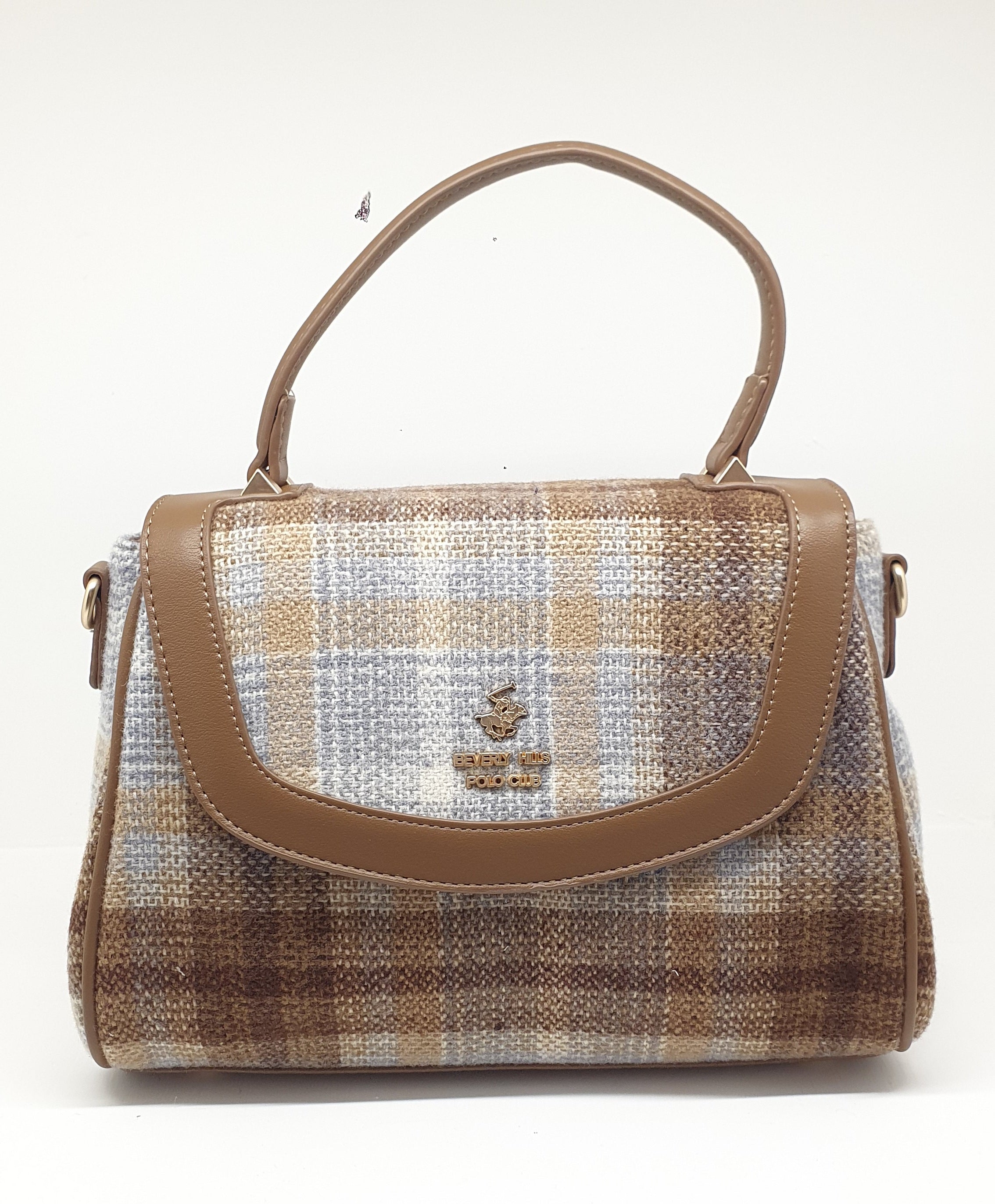 beverly hills polo club borsa donna bh-4251 azzurro/cuoio