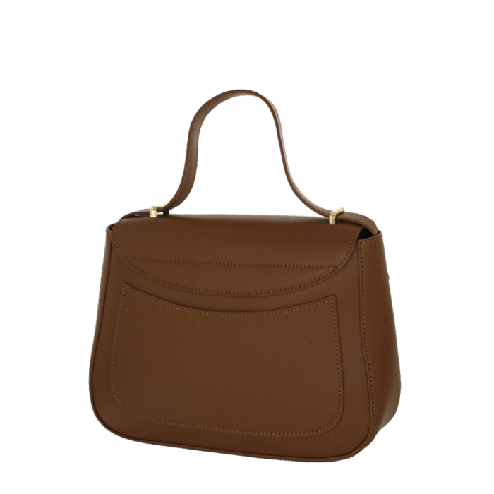 Borsa tracolla/ patta M Emma marrone/ off white