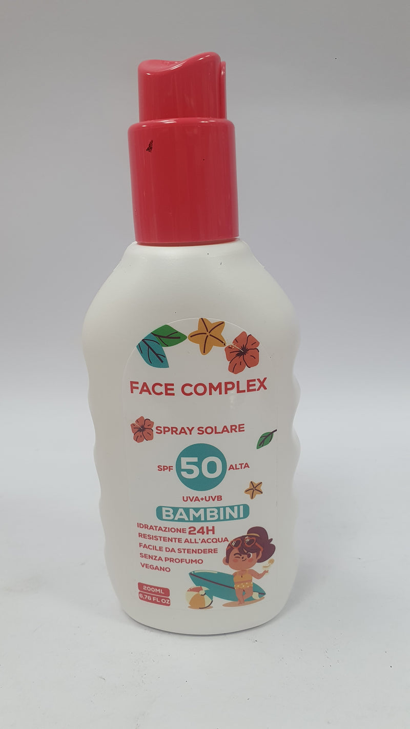 Face complex spray solare spf 50 per bambini