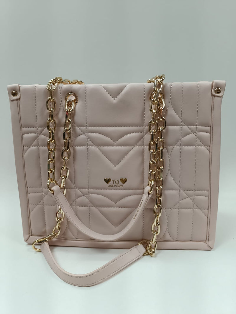 Borsa donna love to love LO440 cipria/ bianco