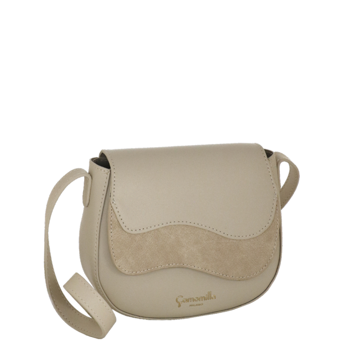 Camomilla milano borsa tracolla patta S Emma marrone/ off white