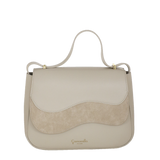 Borsa tracolla/ patta M Emma marrone/ off white