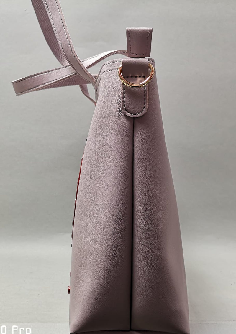 borsa a spalla con tracolla di love to love cod. LO-140 /nero/bianco/cipria/rosa