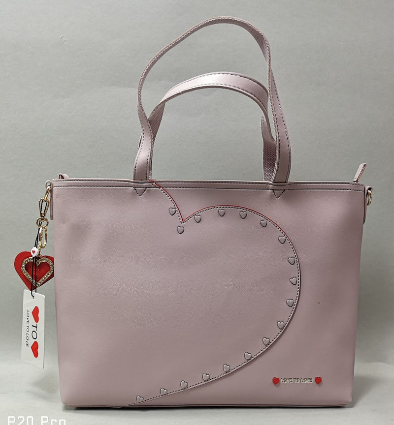 borsa a spalla con tracolla di love to love cod. LO-140 /nero/bianco/cipria/rosa