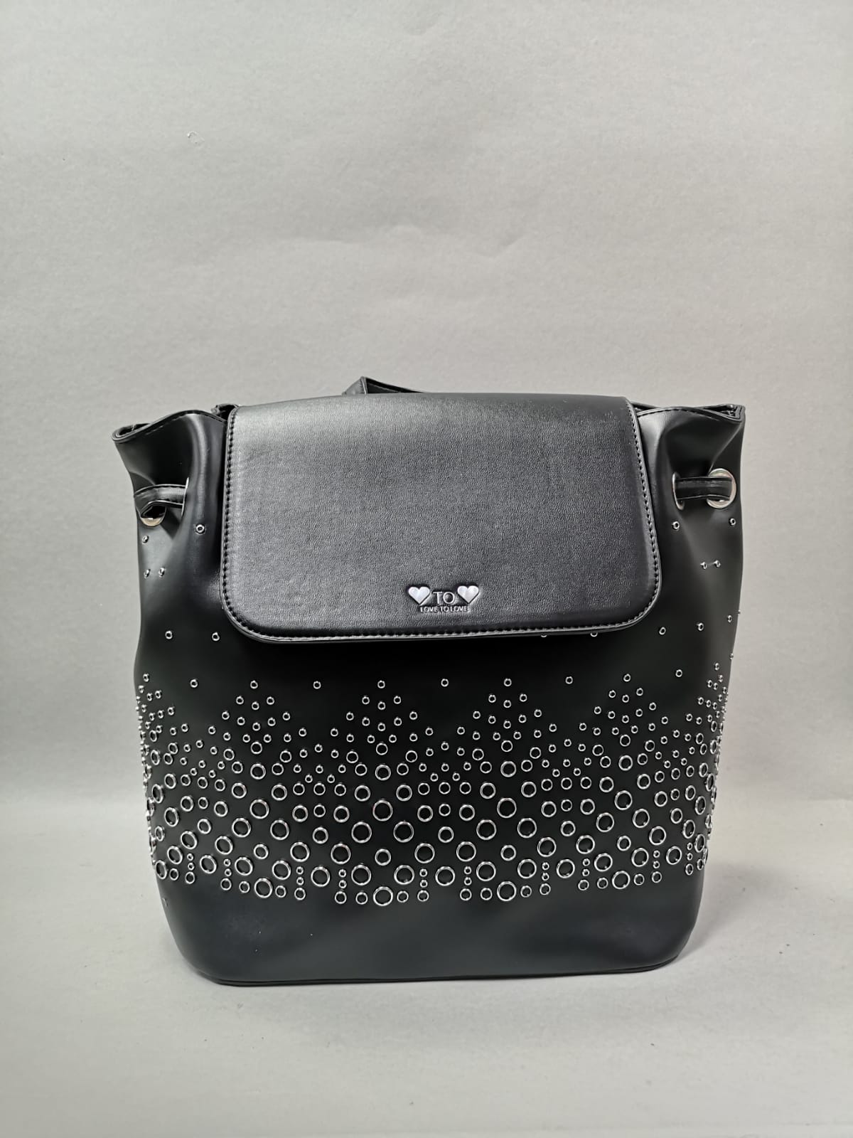 zaino donna con patta love to love art. LO-182 bianco/nero