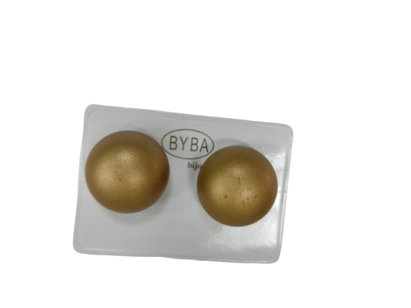 Byba Orecchini Bottone Oro Satinato