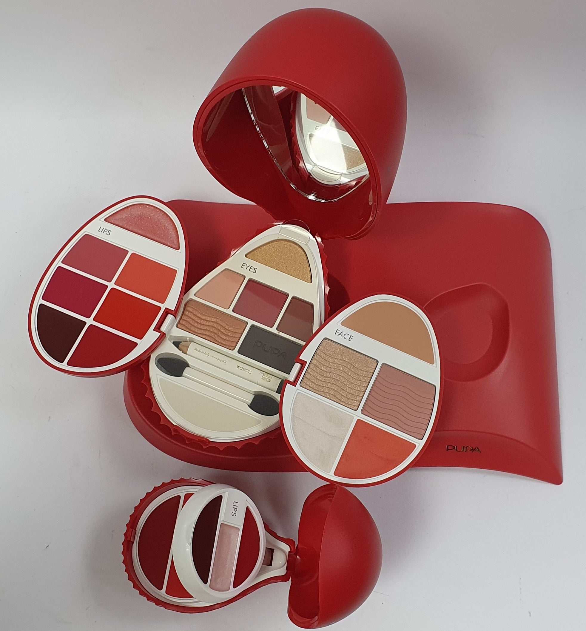 Cofanetto Trucco Grande Whale PUPA MAKE UP KIT - Face/Eyes/Lips - Celeste / Rosa / Rosso / Bianco