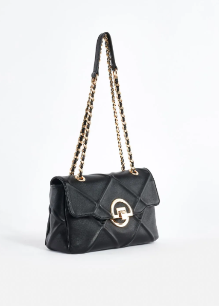 borsa a spalla donna di gaudì V3AE-11043 nero/ bianco/ corallo