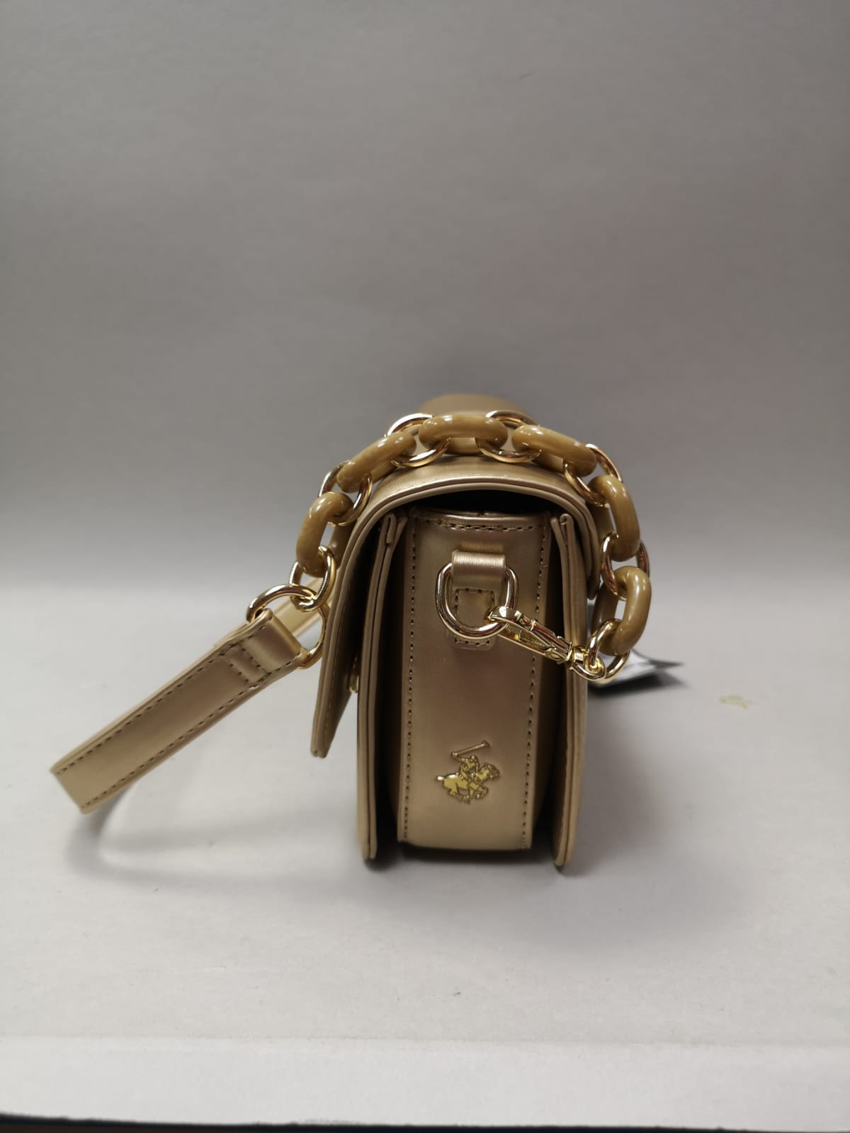Borsa/ pochette donna di beverly hills polo club bh-3250 oro/ blu/ bianco