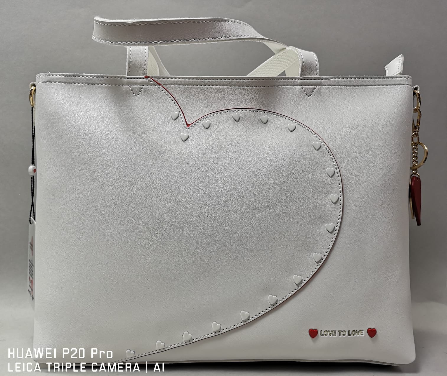 borsa a spalla con tracolla di love to love cod. LO-140 /nero/bianco/cipria/rosa
