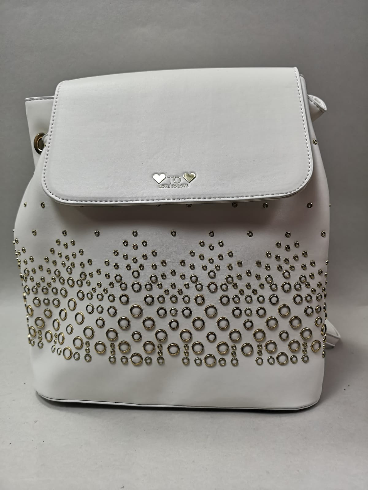 zaino donna con patta love to love art. LO-182 bianco/nero
