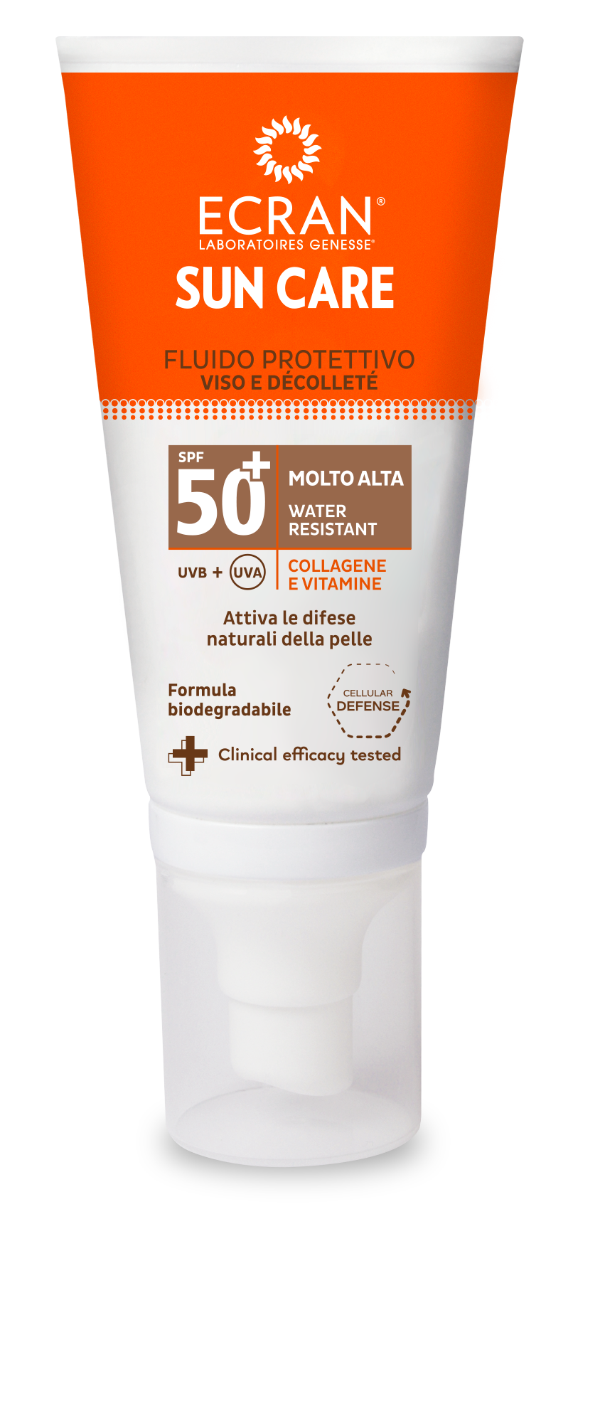 Fluido protettivo viso e decolletè 50+ molto alta ecran sun care