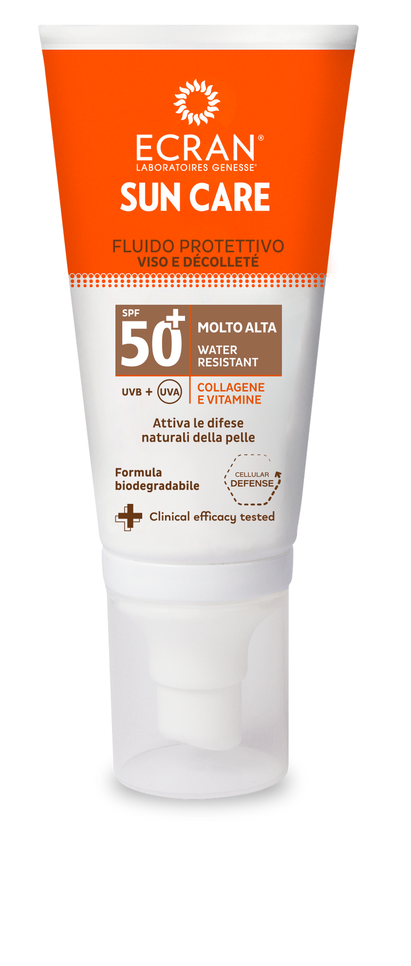 Fluido protettivo viso e decolletè 50+ molto alta ecran sun care