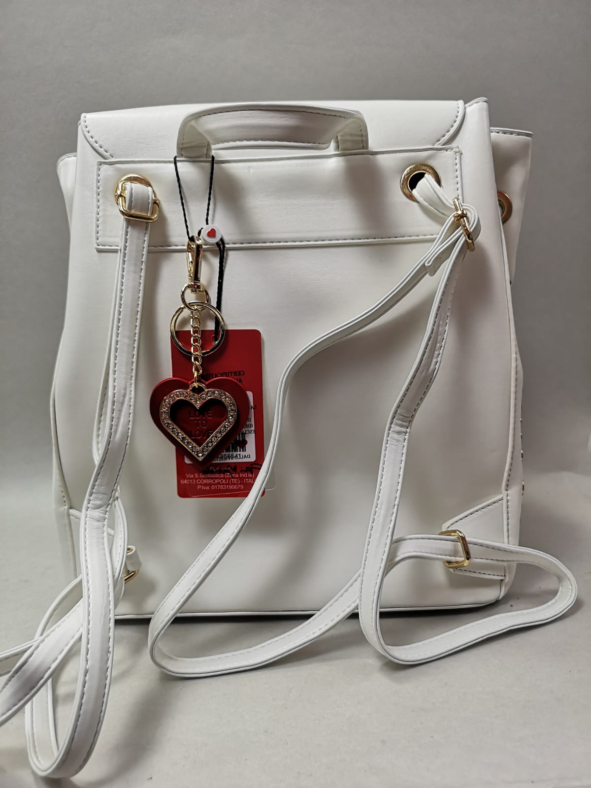 zaino donna con patta love to love art. LO-182 bianco/nero