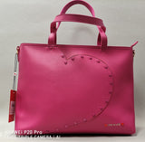 borsa a spalla con tracolla di love to love cod. LO-140 /nero/bianco/cipria/rosa