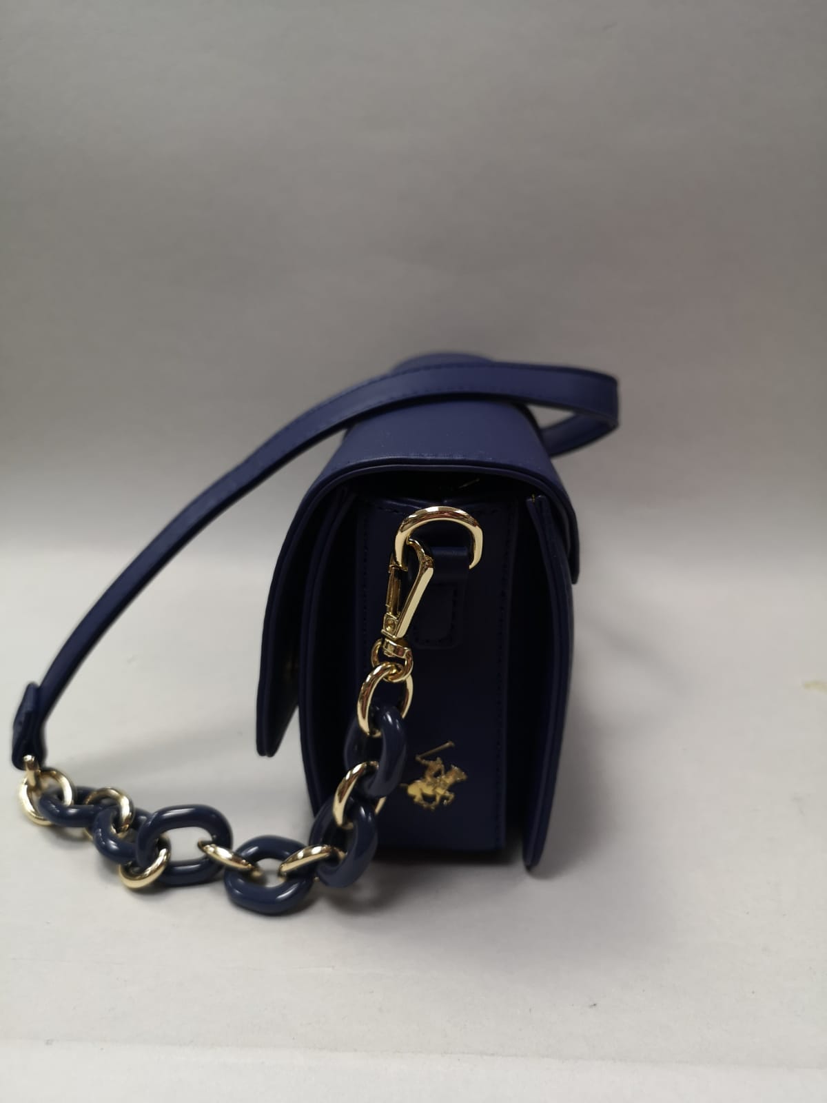 Borsa/ pochette donna di beverly hills polo club bh-3250 oro/ blu/ bianco