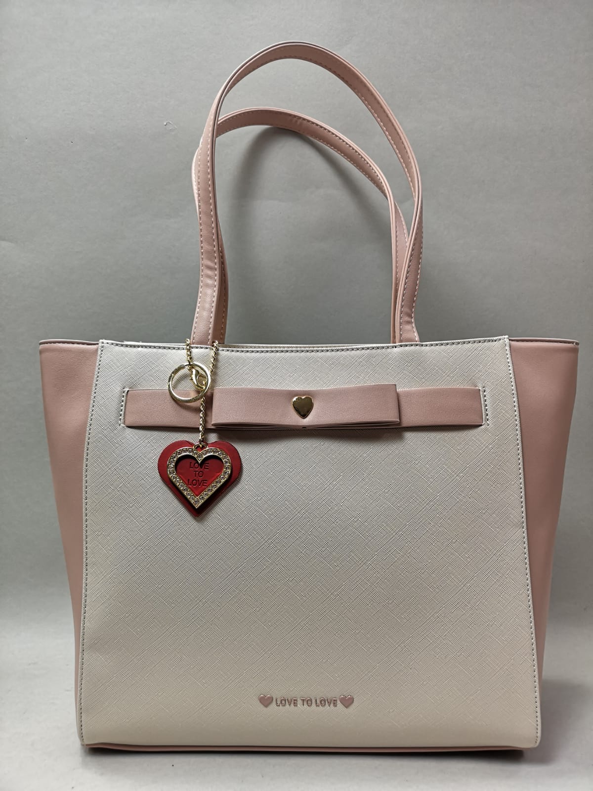 borsa a spalla donna linea love to love art. LO-111 bianco-cipria/ bianco-oro