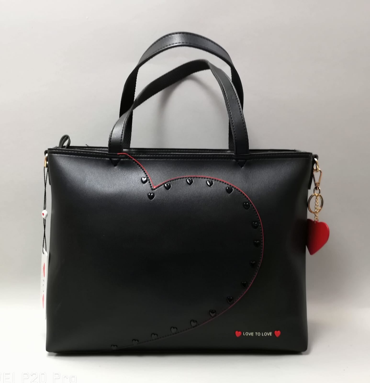 borsa a spalla con tracolla di love to love cod. LO-140 /nero/bianco/cipria/rosa