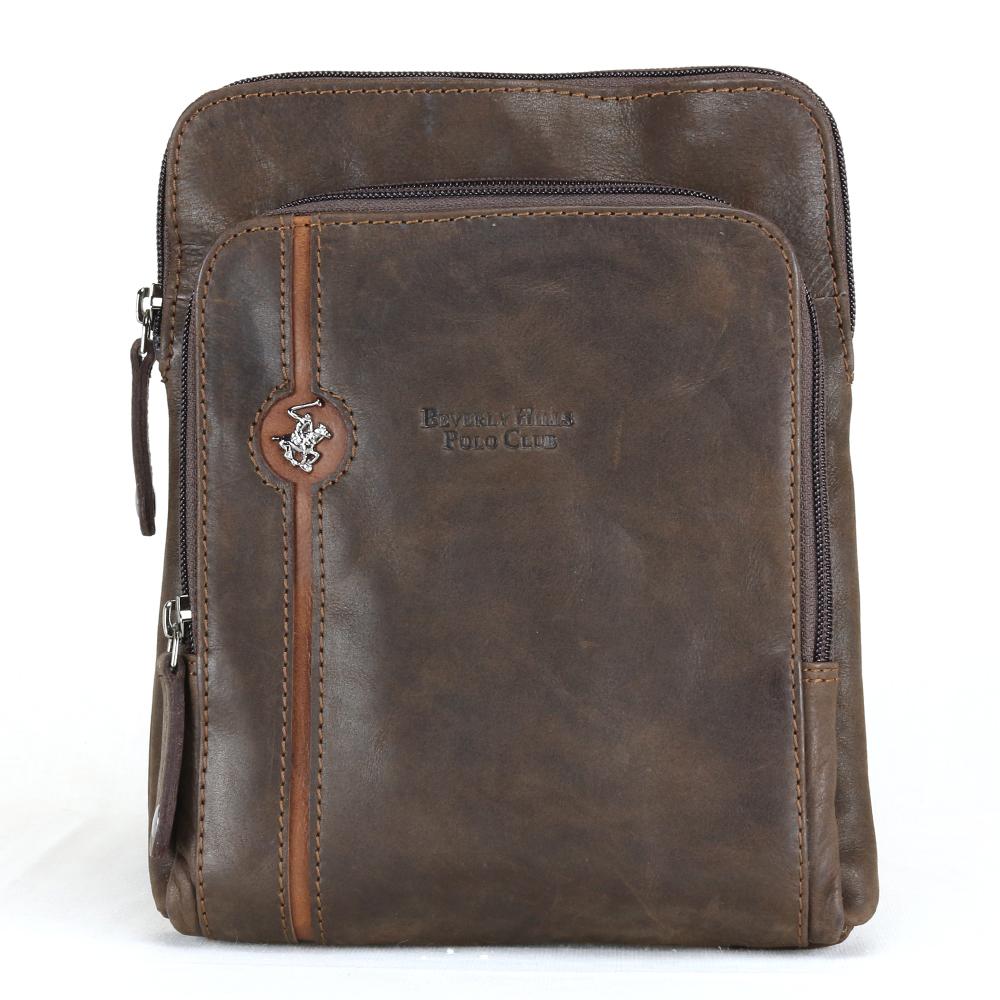 Beverly Hills Polo Club Borssello da uomo a Tracolla BH380 Marrone