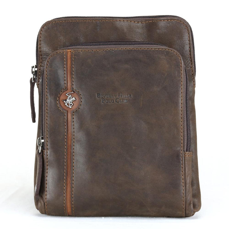 Beverly Hills Polo Club Borssello da uomo a Tracolla BH380 Marrone