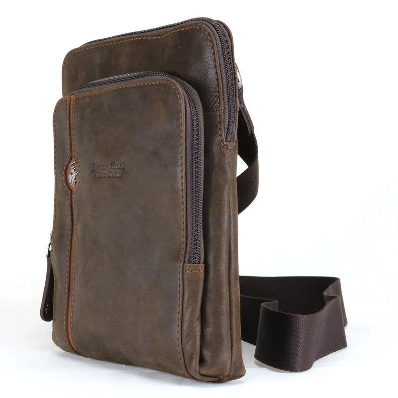 Beverly Hills Polo Club Borssello da uomo a Tracolla BH380 Marrone