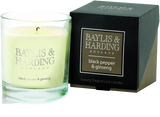 Candele Profumate BAYLIS & HARDING England - Sweet Mandarin & grapefruit / black pepper & ginseng /  jojoba, silk & almond oil