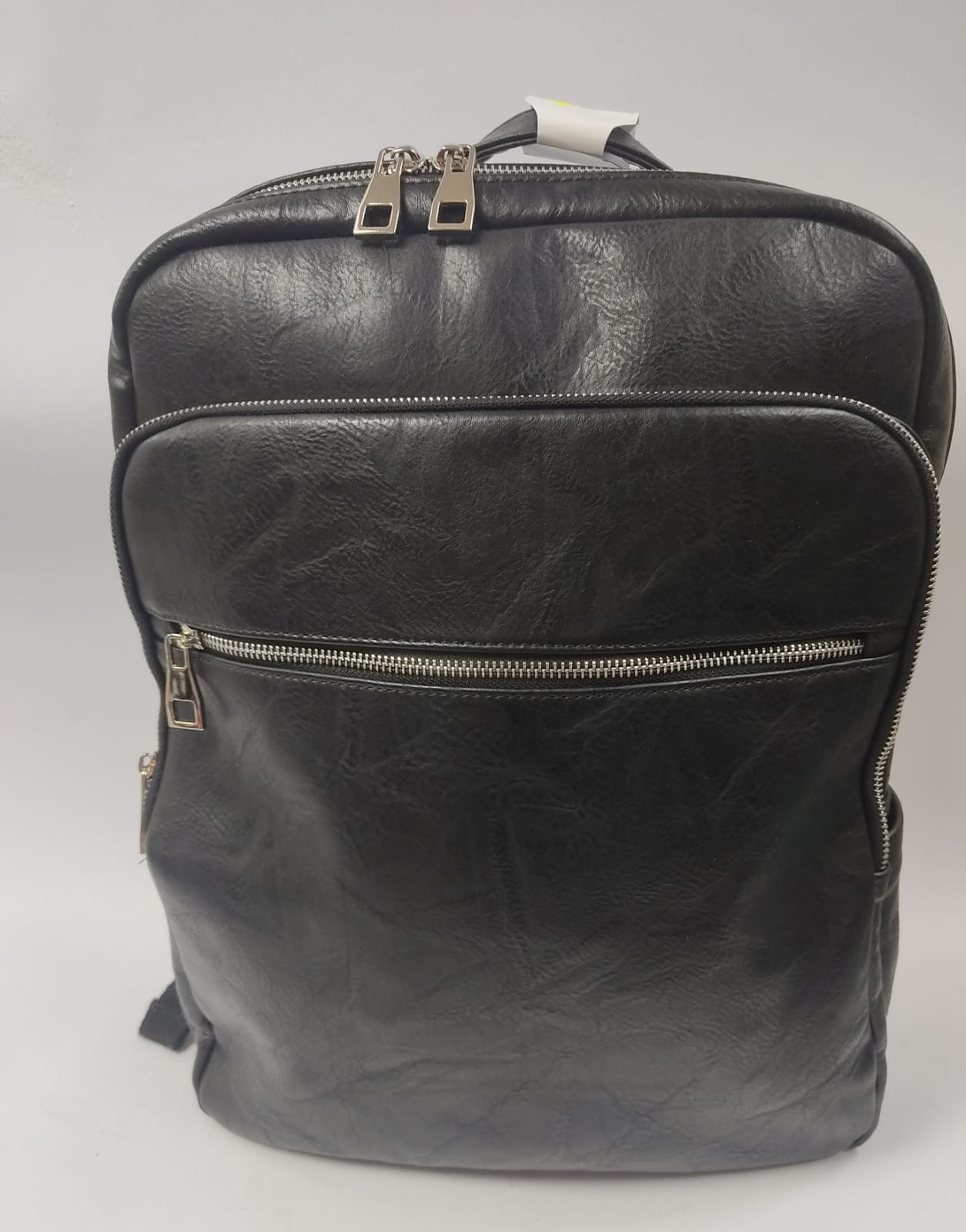 Zaino unisex linea Gemir forma rettangolare nero/ cuoio