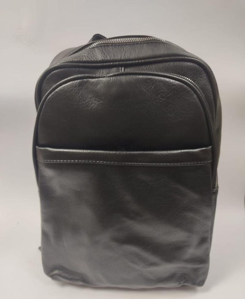 Zaino unisex linea Gemir forma rettangolare nero/ cuoio