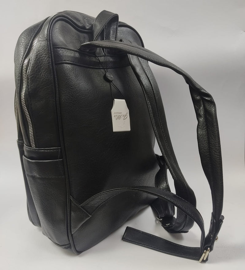 Zaino unisex linea Gemir forma rettangolare nero/ cuoio