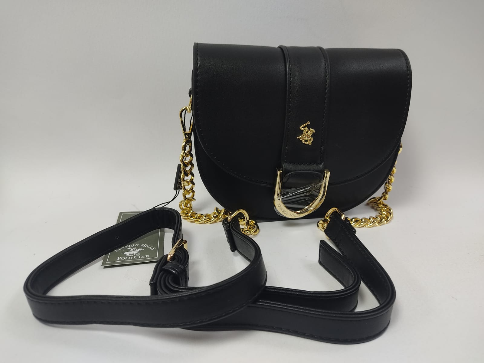 Pochette donna di beverly hills polo club bh-2850 nero/bianco/cipria modello piccolo