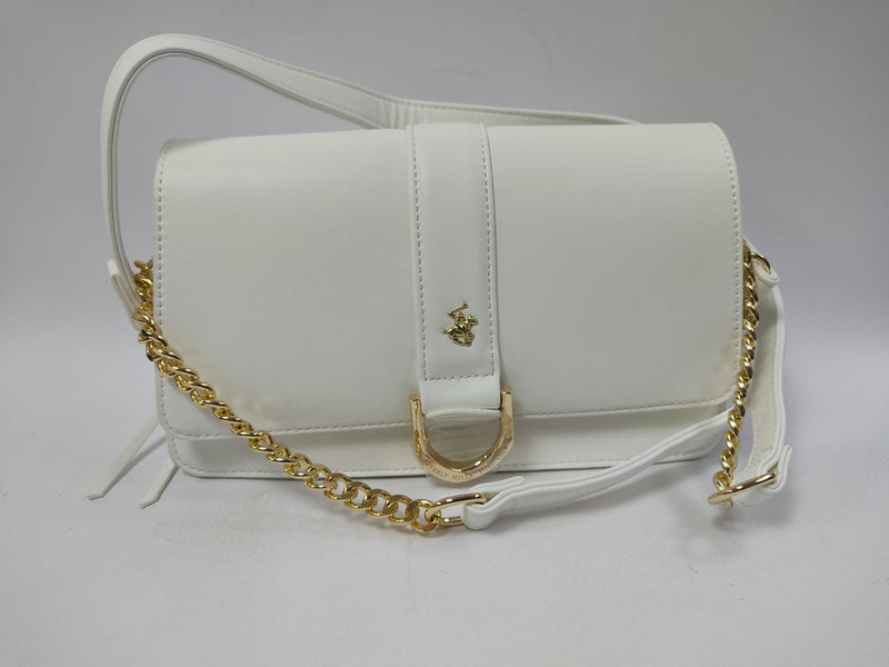Pochette donna di beverly hills polo club bh-2852 bianco/nero/cipria
