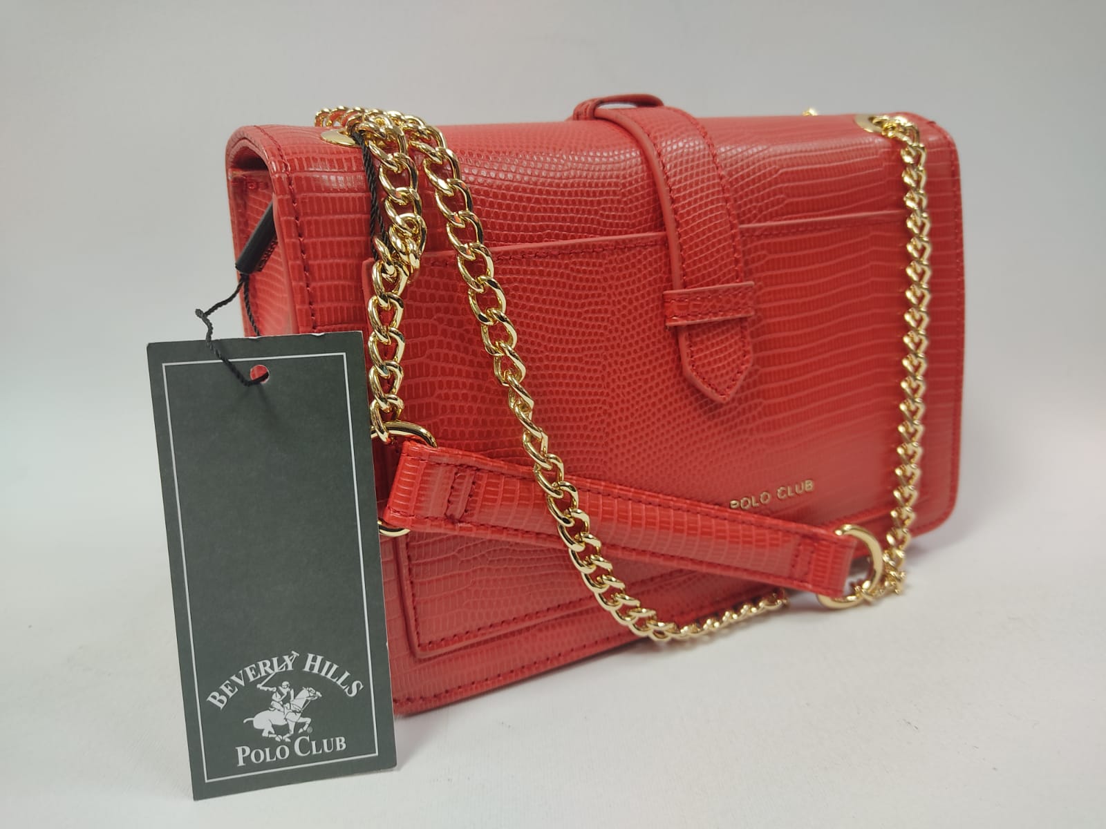 Pochette donna di beverly hills polo club bh-2890 nero/rosso/cipria