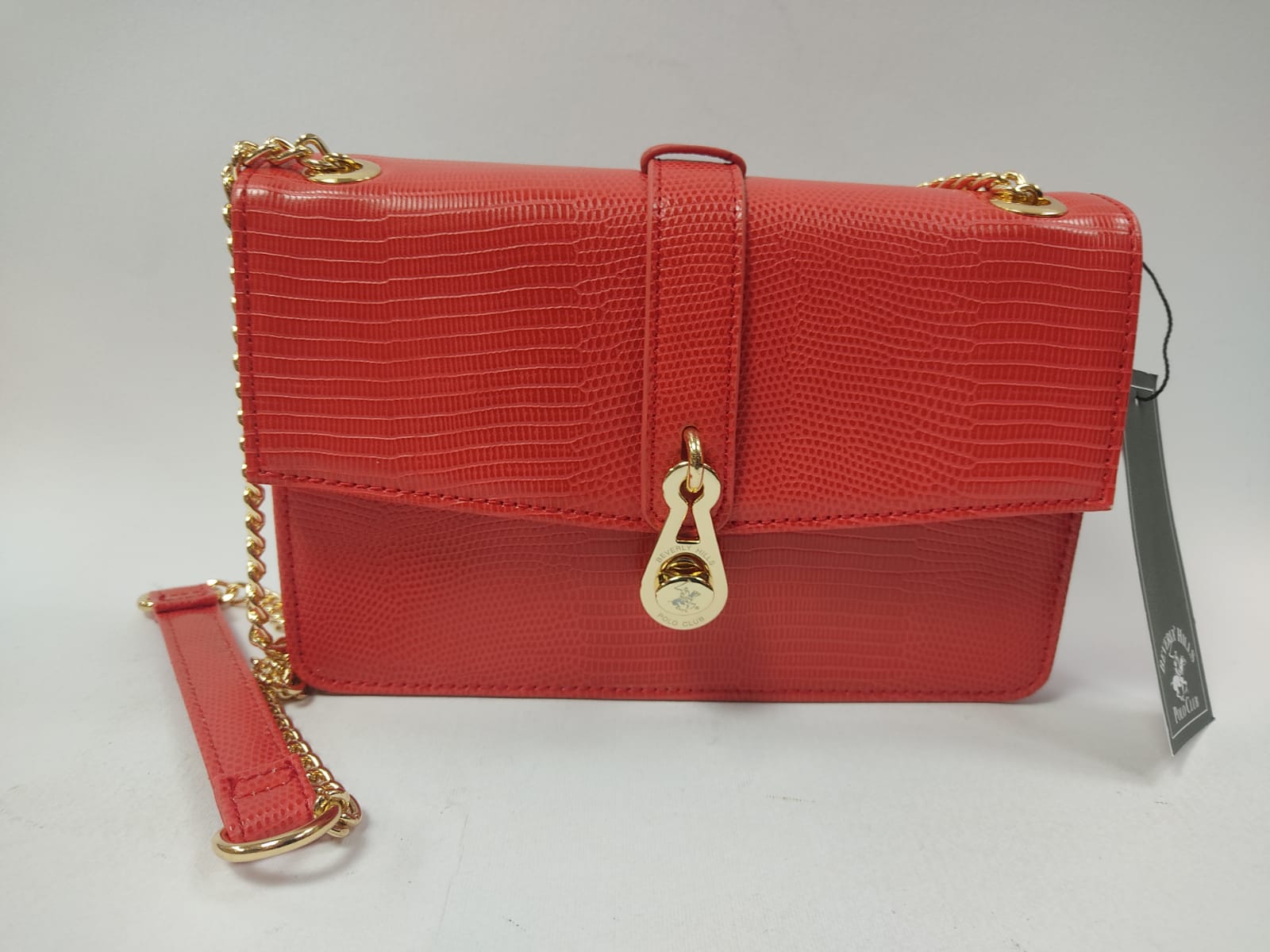 Pochette donna di beverly hills polo club bh-2890 nero/rosso/cipria