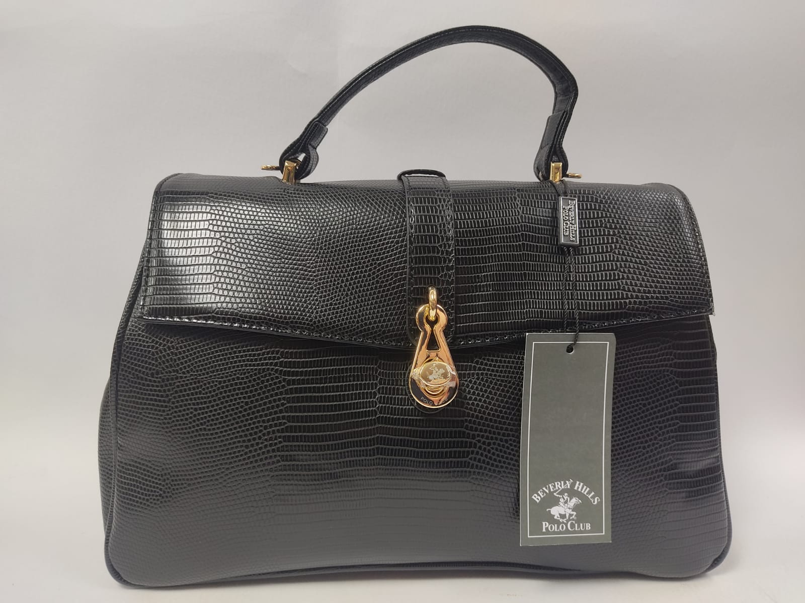 Borsa a mano donna di beverly hills polo club bh-2892 nero/rosso/cipria