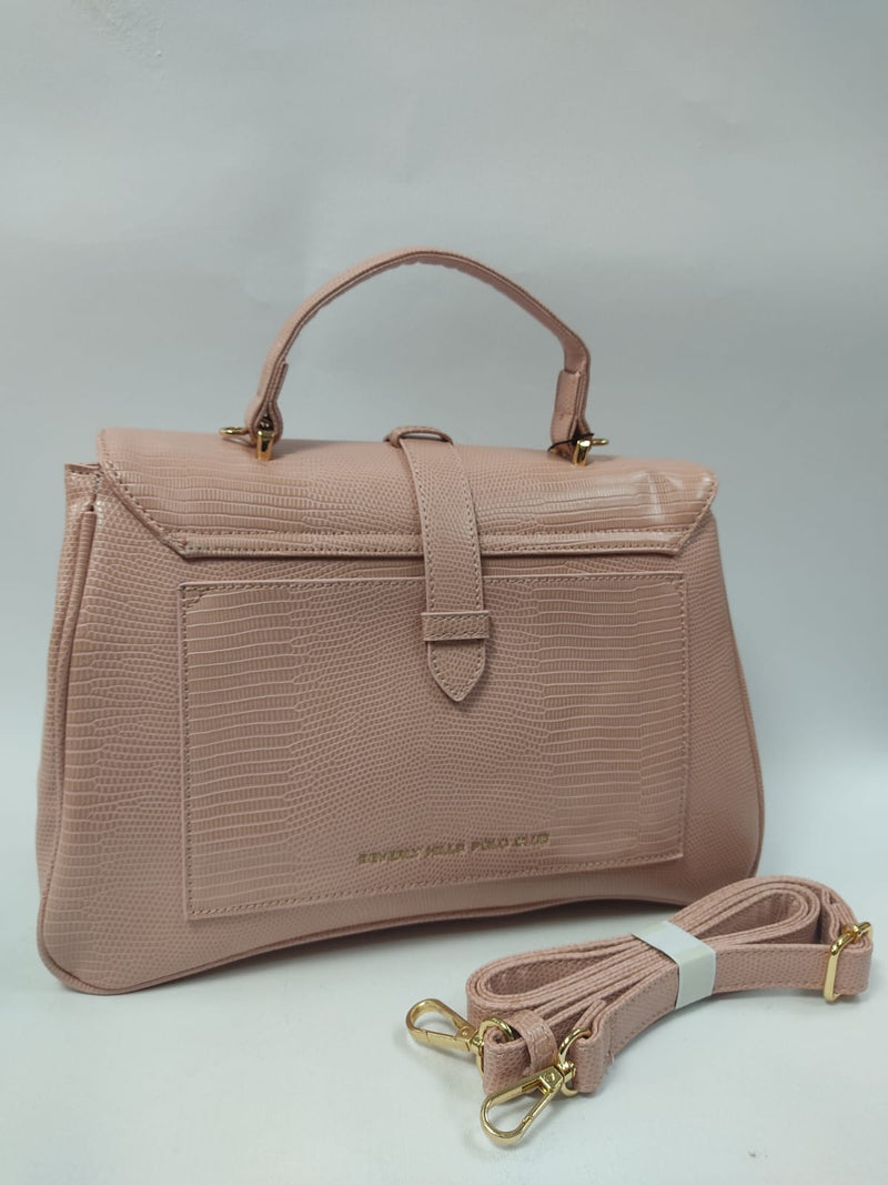 Borsa a mano donna di beverly hills polo club bh-2892 nero/rosso/cipria