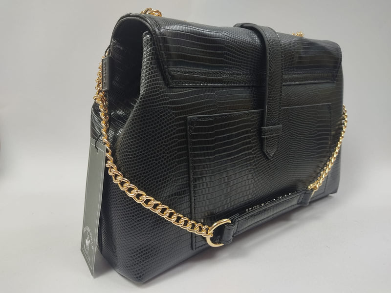 Borsa a tracolla donna di beverly hills polo club bh-2891 nero/cipria/rosso