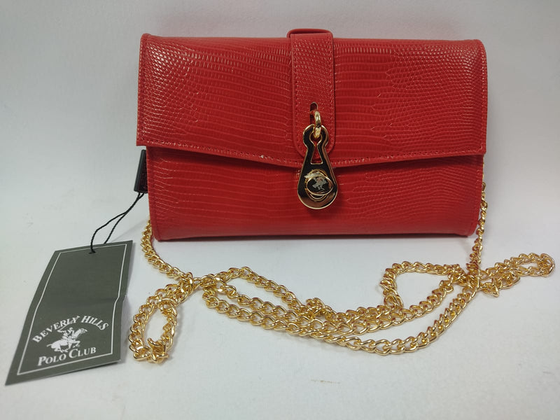 Portafoglio/pochette donna di beverly hills polo club bh-2894 nero/rosso/cipria