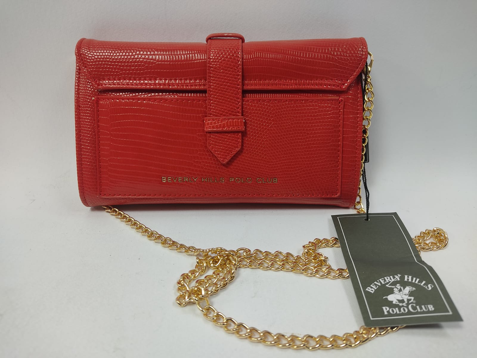 Portafoglio/pochette donna di beverly hills polo club bh-2894 nero/rosso/cipria