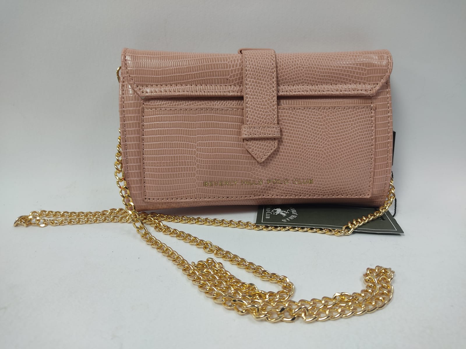 Portafoglio/pochette donna di beverly hills polo club bh-2894 nero/rosso/cipria