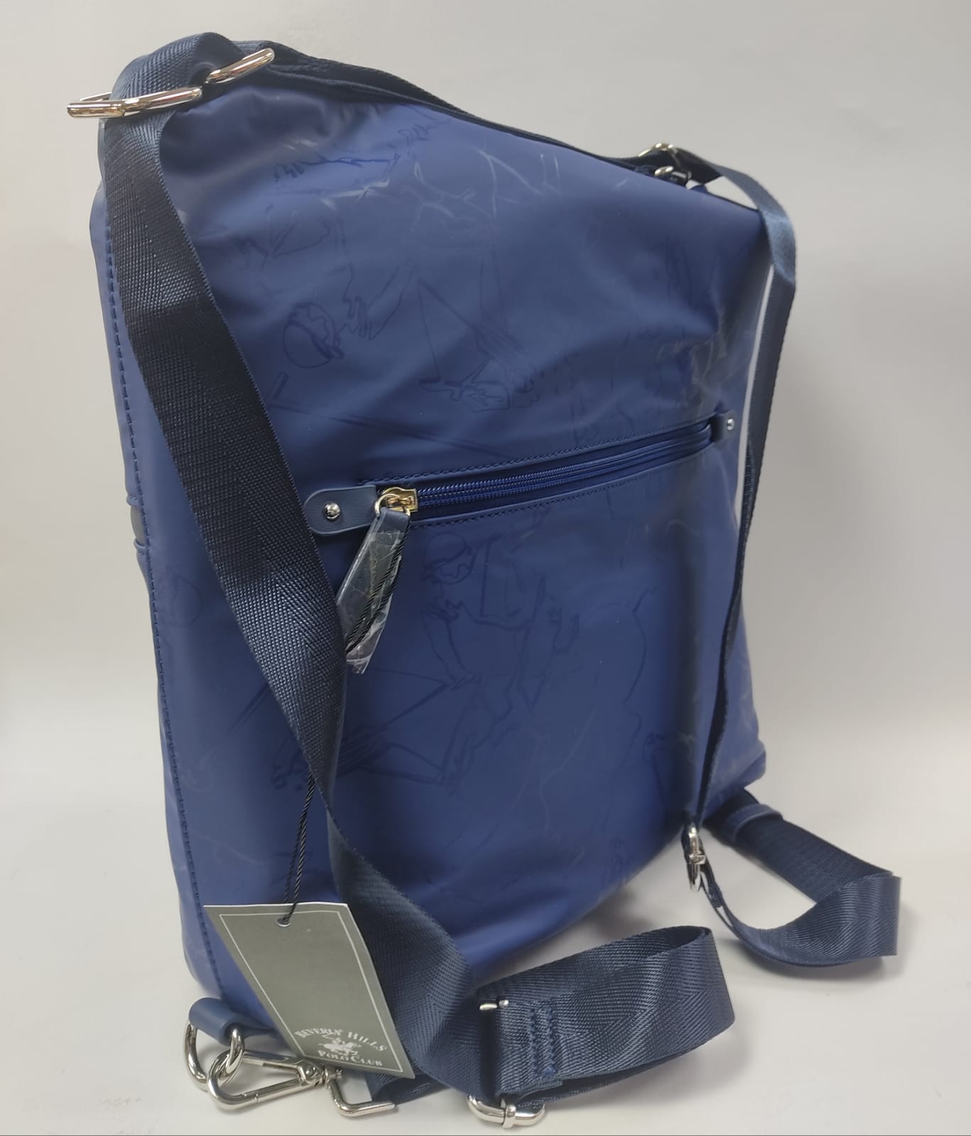 Borsa/zaino donna di beverly hills polo club bh-2805 nero/blu/bianco