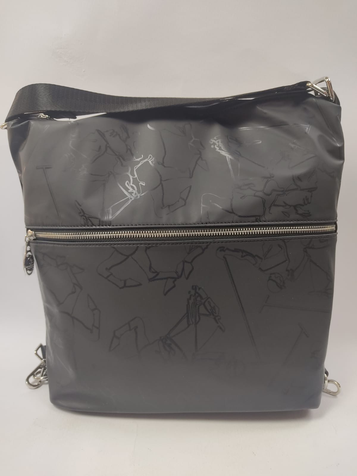 Borsa/zaino donna di beverly hills polo club bh-2805 nero/blu/bianco