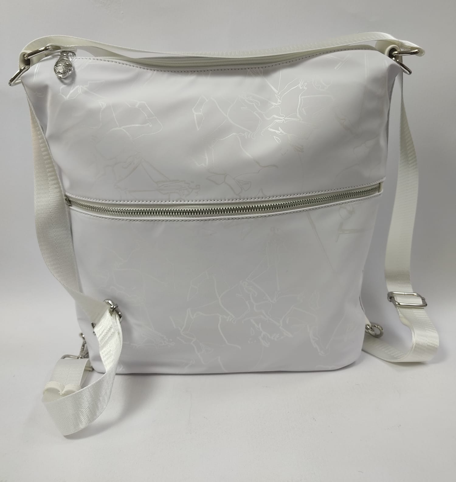 Borsa/zaino donna di beverly hills polo club bh-2805 nero/blu/bianco