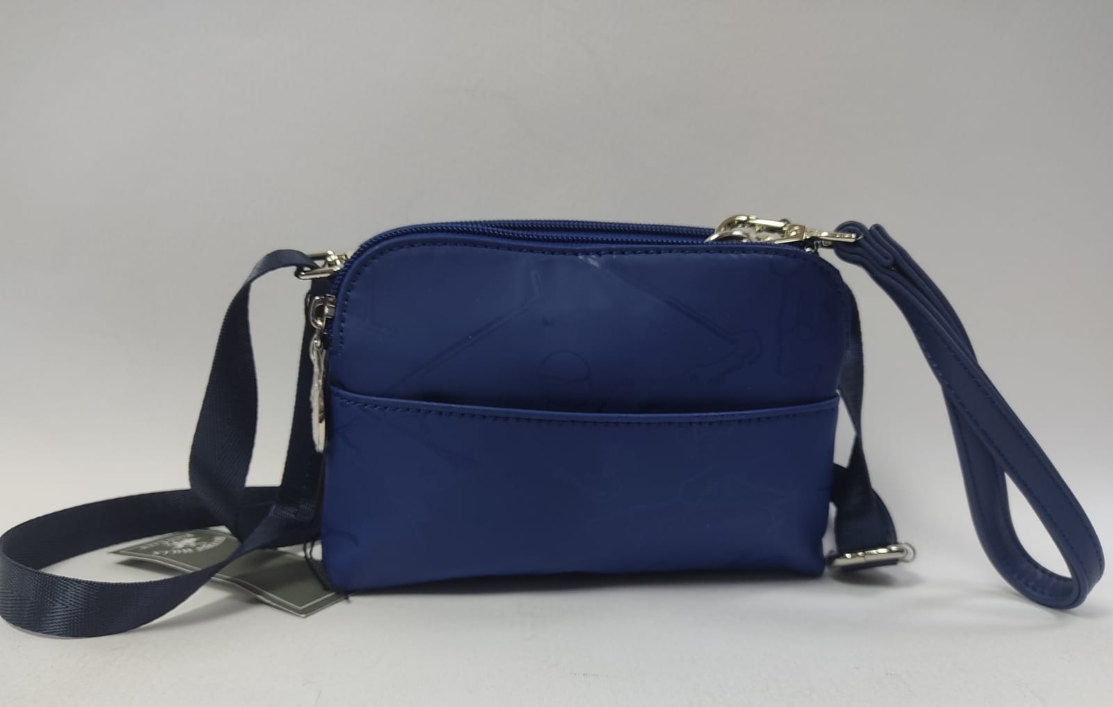 Borsa a travolla donna di beverly hills polo club bh-2806 argento/blu