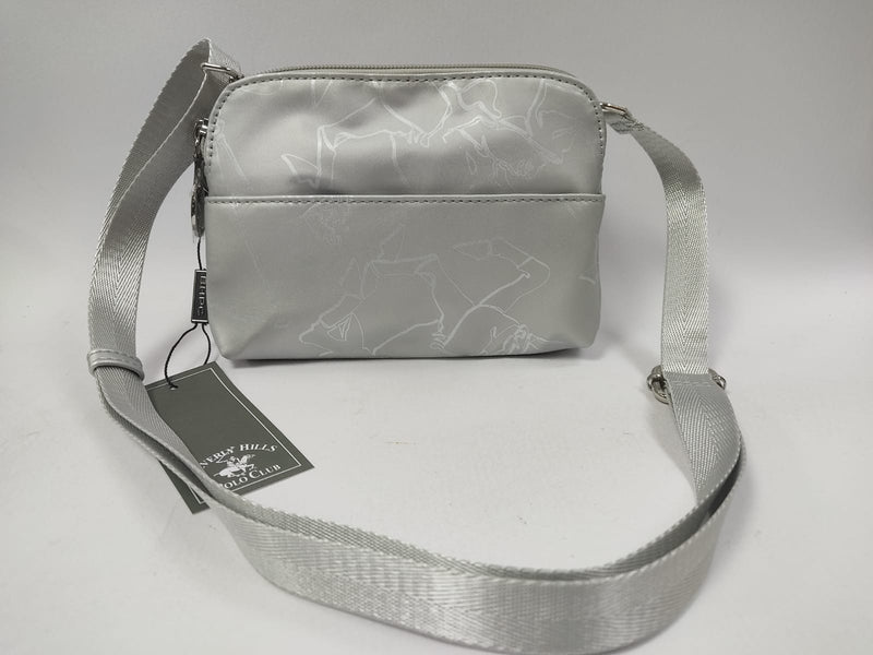 Borsa a travolla donna di beverly hills polo club bh-2806 argento/blu