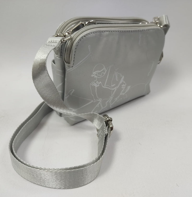 Borsa a travolla donna di beverly hills polo club bh-2806 argento/blu