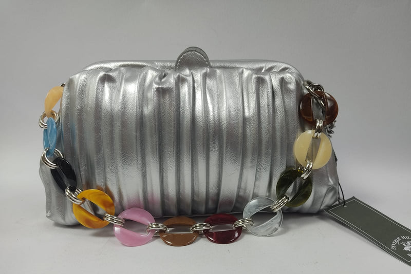 Pochette donna di beverly hills polo club bh-2873 argento/nero/cipria/oro